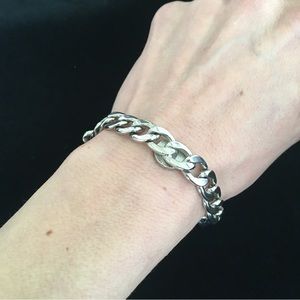 Live Laugh Love Silver Tone Chain Link Bracelet